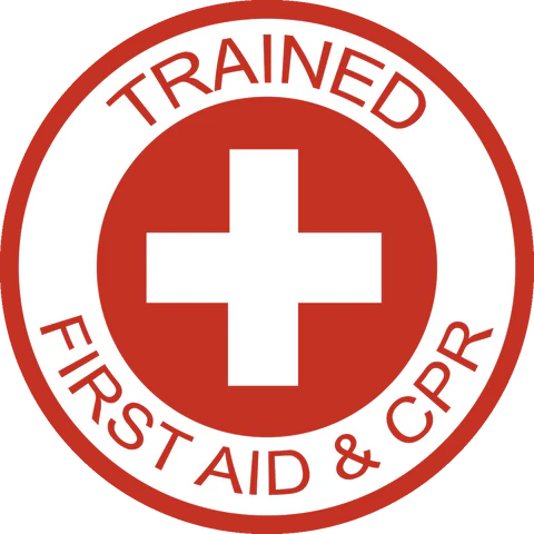 First Aid and CPR certified badge – DJ Pet Services team trained in pet first aid and emergency response.
